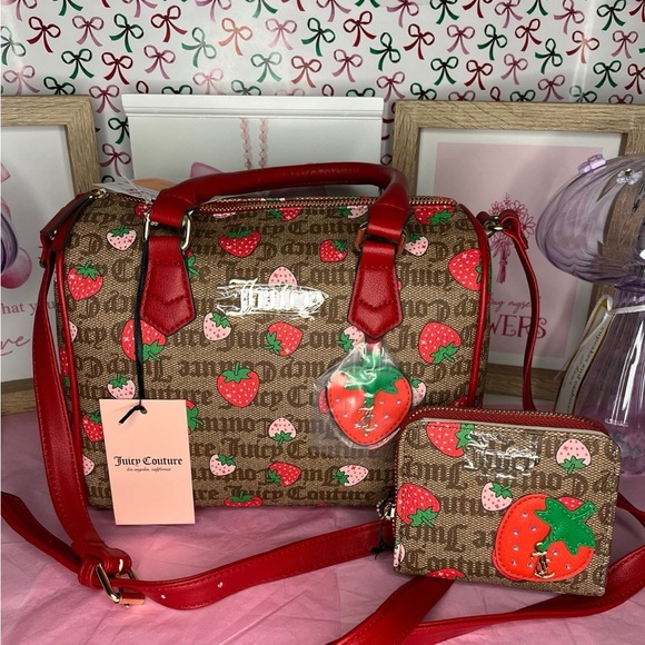 Juicy Couture Handbags - Viral Juicy Couture Strawberry “Freshly Picked” satchel and wallet